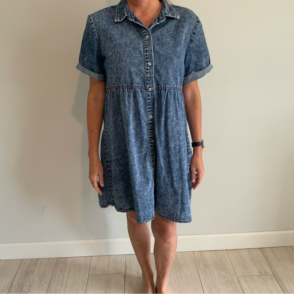 Denim Button-Up Dress